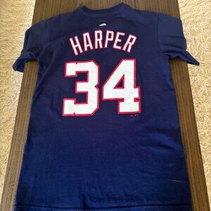 Majestic Bryce Harper Vintage T-Shirt in Men's Size Small Color: Navy